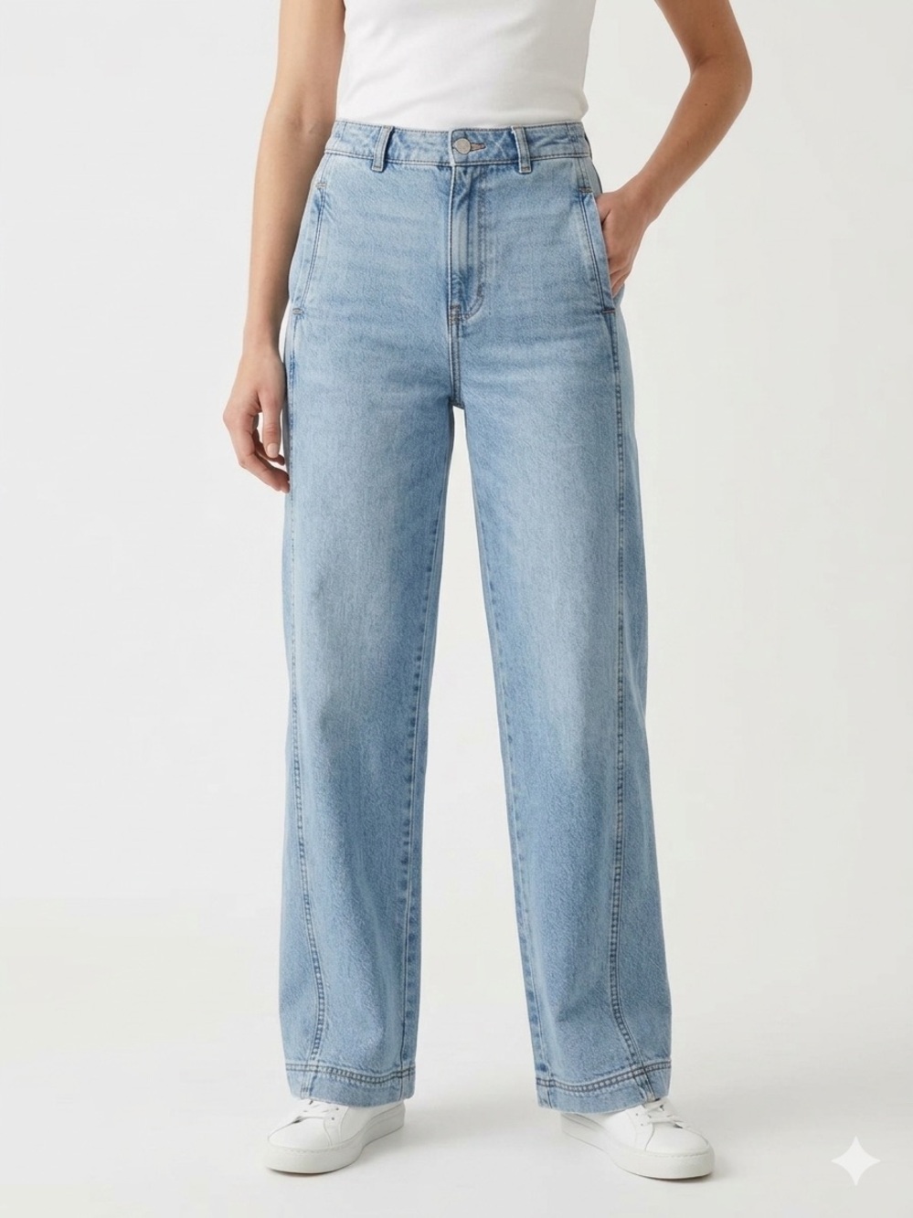 Habitual Front Seam High Rise Wide Leg Tapered Jeans 4/27 Effortless Casual